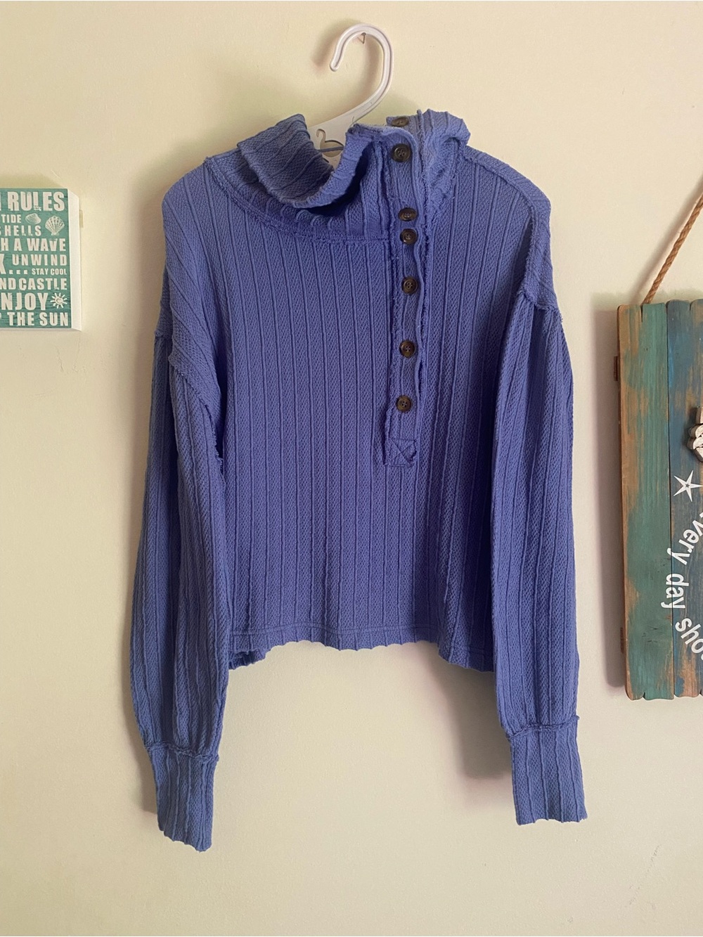 FREE PEOPLE WE THE FREE TEXTURE RIBBED LONG SLEEVE LAYER